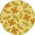 thumbnail image 1 of Ahgly Tapis Rond Lavable en Machine Intérieur Transitionnel Jaune Audacieux, 4 Pieds Rond, 1 of 7