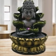 thumbnail image 3 of Fuente de de Buda para exteriores, luces LED para interiores, escritorio, , Feng Shui, paisaje de cascada, decoración decorativa de oro perfecl Fuente de la mesa de Buda, 3 of 8