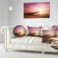 thumbnail image 3 of Designart Long Boardwalk into Sunset Sea - Bridge Throw Pillow - 12x20, 3 of 5