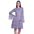 thumbnail image 1 of Moomaya Robe Longue à Manches Longues Imprimée Longueur Genou Robe d'Été Évasée, 1 of 6