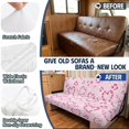 thumbnail image 3 of HUISEFOR Pink Heart Pattern RV Couch Covers for Sofa Bed 2 Pcs Non-Slip Elastic Camper Slipcover for Jackknife Sleeper Sofas, Washable Backrest & Seat Covers, Pet Friendly for Camper & Rv, 3 of 7