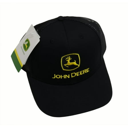 John Deere Men's Black with Construction Logo Embro Cap/Hat - LP86108
