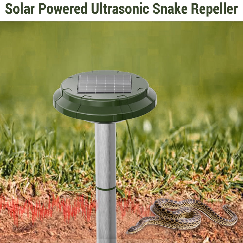 Riousery Waterproof 360° Mole Repellent Ultrasonic Solar Powered & Rechargeable Snake Repeller for Lawns, Yard, Garden Pest Control, 6.3 inches / 16 cm [cite: 7]