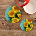 thumbnail image 2 of SKYSONIC Summer Sunflowers Blue Pot Holders Trivets, 2 Pcs Heat Resistant Trivets,Yellow Flower Cotton Thread Weave Mats for Hot Pads Pans Pot Bowl Teapot for Kitchen Decor, 2 of 7