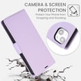 thumbnail image 6 of Compatible with iPhone 14 Wallet Case with Credit Card Holder & Cash Slot, RFID Blocking Durable PU Leather Flip Magnetic Protective Stand Cover Wrist Strap Women Men,Purple, 6 of 6