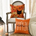 thumbnail image 4 of Sm:)e Cat Maple Leaves Pumpkin Fall Pillow Covers 18x18 Inch Set of 4, Cushion Covers for Sofa Seasonal Home Decor, 4 of 8