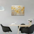 thumbnail image 4 of Gold Flower Wall Art Abstract Golden Floral Pictures Wall Decor Large Golden Painting Canvas Prints Modern Artwork Framed Decoration for Home Bathroom Bedroom Living Room Office 16"x12", 4 of 12