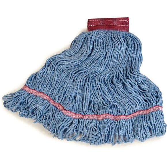 Carlisle 177466240 369454B14 Tête de Vadrouille Synthétique Bleue et en Coton avec Bande Rouge, Large