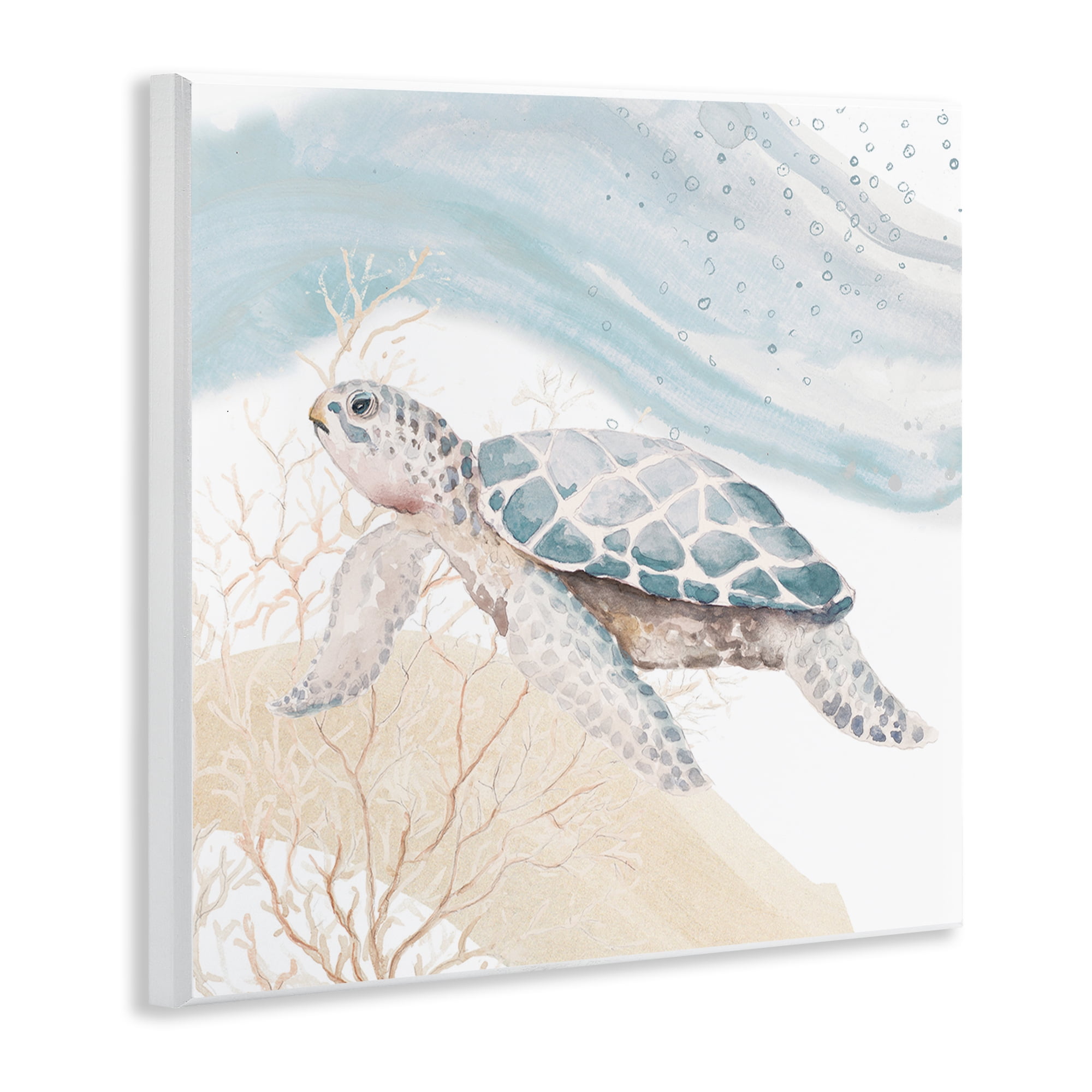 Stupell Industries Swimming Aquatic Turtle Animals & Insects Painting Unframed Art Print Wall Art, 12 x 12