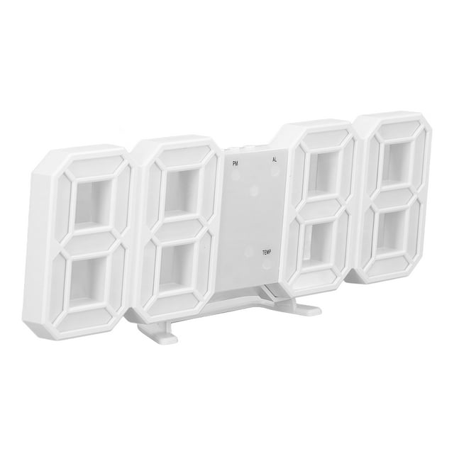 3D LED Wall Clock Digital Alarm Timer Temperature Night Light, USB Power Supply, Real Time Sensing, Dual Power Supply, for Home Livingroom
