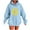 Light Blue, variant on Hooded Sweatshirts for Women Fall Fashion Hoodies Casual Loose Floral Printed Outdoor Hoody Jackets Round Neck Long Sleeve Hoodie Pullover Winter Outwears with Pocket