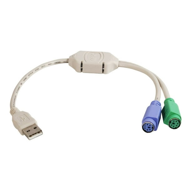C2G - Adaptateur Clavier / Souris - USB (M) à PS/2 (F) - 1 ft - beige