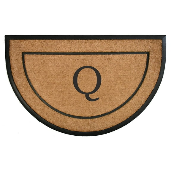 The General Half-Circle Monogram Doormat , 30" x 48", Letter Q