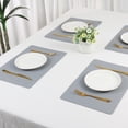 thumbnail image 7 of Unique Bargains 6 Pack Faux Leather Placemats for Kitchen Dining Table Decor Light Gray, 7 of 7