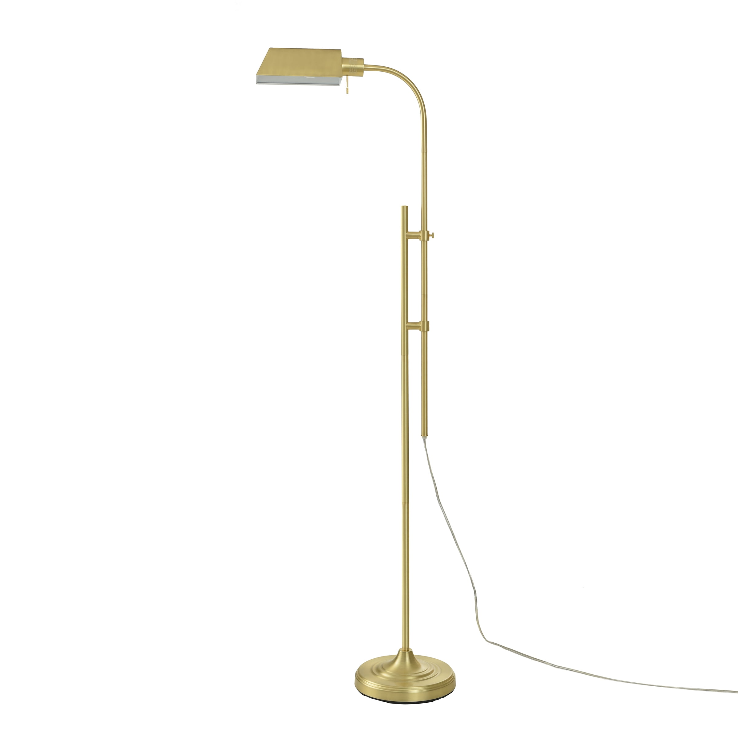 Better Homes and Gardens 1-Light Modern Adjustable Brass Floor Lamp Gold