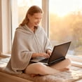thumbnail image 4 of Wearable Blanket, Comfy Flannel Poncho, Snuggie Warm Shawl Wrap, 4 of 4