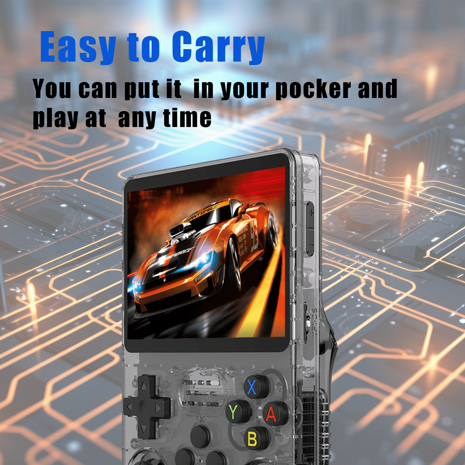 NEVERYOUYU consola de videojuegos, 16000+ Games 30+ Simulators 4000mAh Linux System 3.5 Inch IPS Screen Christmas Gifts, Grey 64GB