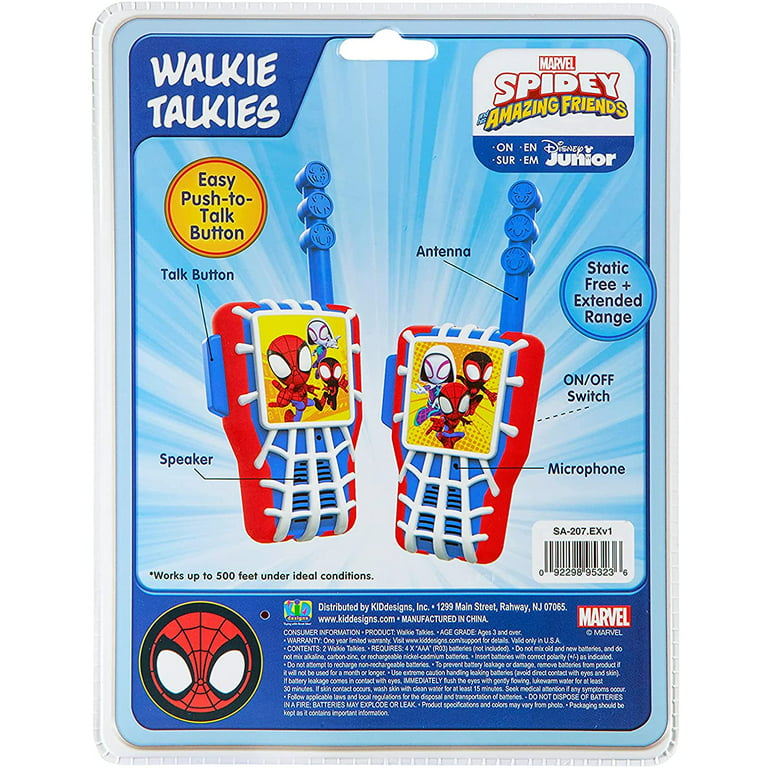  eKids Spiderman Toy Walkie Talkies for Kids, Light-Up