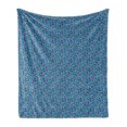 thumbnail image 1 of Ski Soft Flannel Fleece Throw Blanket, Winter Hobbies Skating Coffee Cup Took Scarf Sports Childish Cartoon, Cozy Plush for Indoor and Outdoor Use, 50" x 70", Sky Blue Multicolor, by Ambesonne, 1 of 5