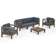 thumbnail image 2 of Noble House Brava 6-Piece Outdoor Acacia Wood Sofa Set in Gray, 2 of 12