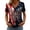 Black, variant on Women's V Neck Butterfly & Rose Print T Shirt Patriotic Glitter Graphic Casual Top