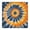 Orange Blue Tie, variant on Rainbow Tie Dye Mandala Pattern Square Fitted Tablecloth with Elastic Edge,Square Table Cover,Washable Elastic Table Cover for Home Kitchen Party Decor 34"x34"