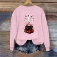 thumbnail image 2 of VKOYWKM Women's Halloween Sweatshirts Ghost Pumpkin Graphic Sweatshirts Crewneck Long Sleeve Fall Sweatshirt Vintage Spooky Halloween Pullover Sweatshirts, 2 of 6