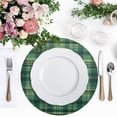 thumbnail image 4 of Ryvnso Grid Dark Green Lattice Round Plate Mats Dining Table Placemat Set of 4 for Holiday Decoration, 4 of 7
