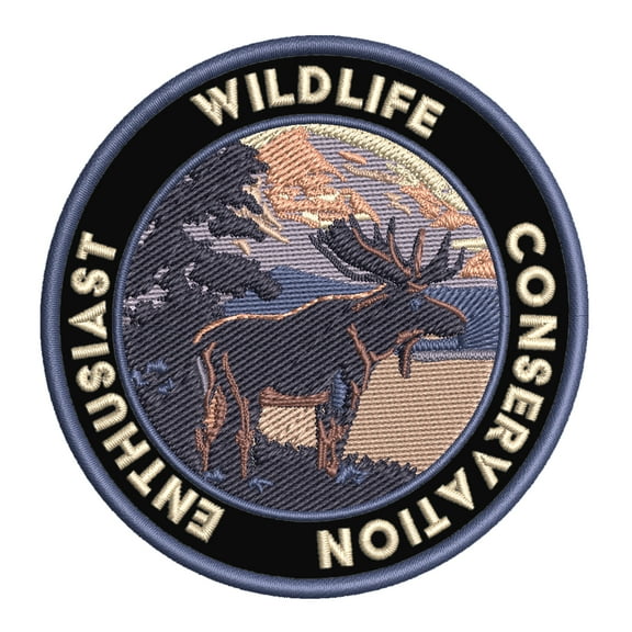 Wildlife Conservation Enthusiast 3.5 Inch Iron Or Sew On Embroidered Fabric Badge Patch Seek Adventure, National Park Iconic Series