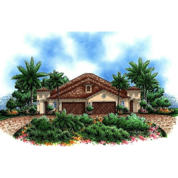 014-4386: CMU Empty-nester 3 Bed, 2 Bath Luxury Home Plan, 4386 Sq Ft: Full Blueprints with License to Build by Home Plan Marketplace - Lesuto