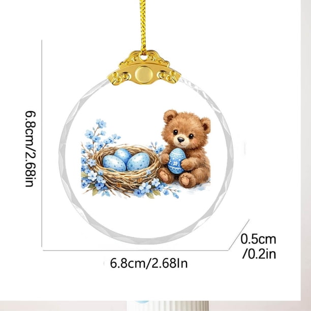 Cestas de Regalo de Navidad para Familias Colgante de Pascua de Oro 2D Decoración de Fiesta Plana Colgante de Vidrio Rellenador de Cesta de Pascua Regalo para Niños Cestas de Regalo de Vacaciones Para