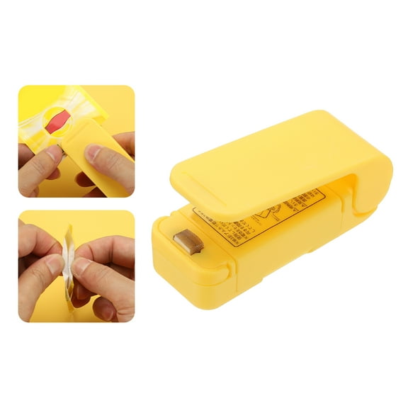 Uxcell Portable Mini Sealing Machine, Handheld Food Heat Vacuum Sealers for Plastic Bags, Yellow