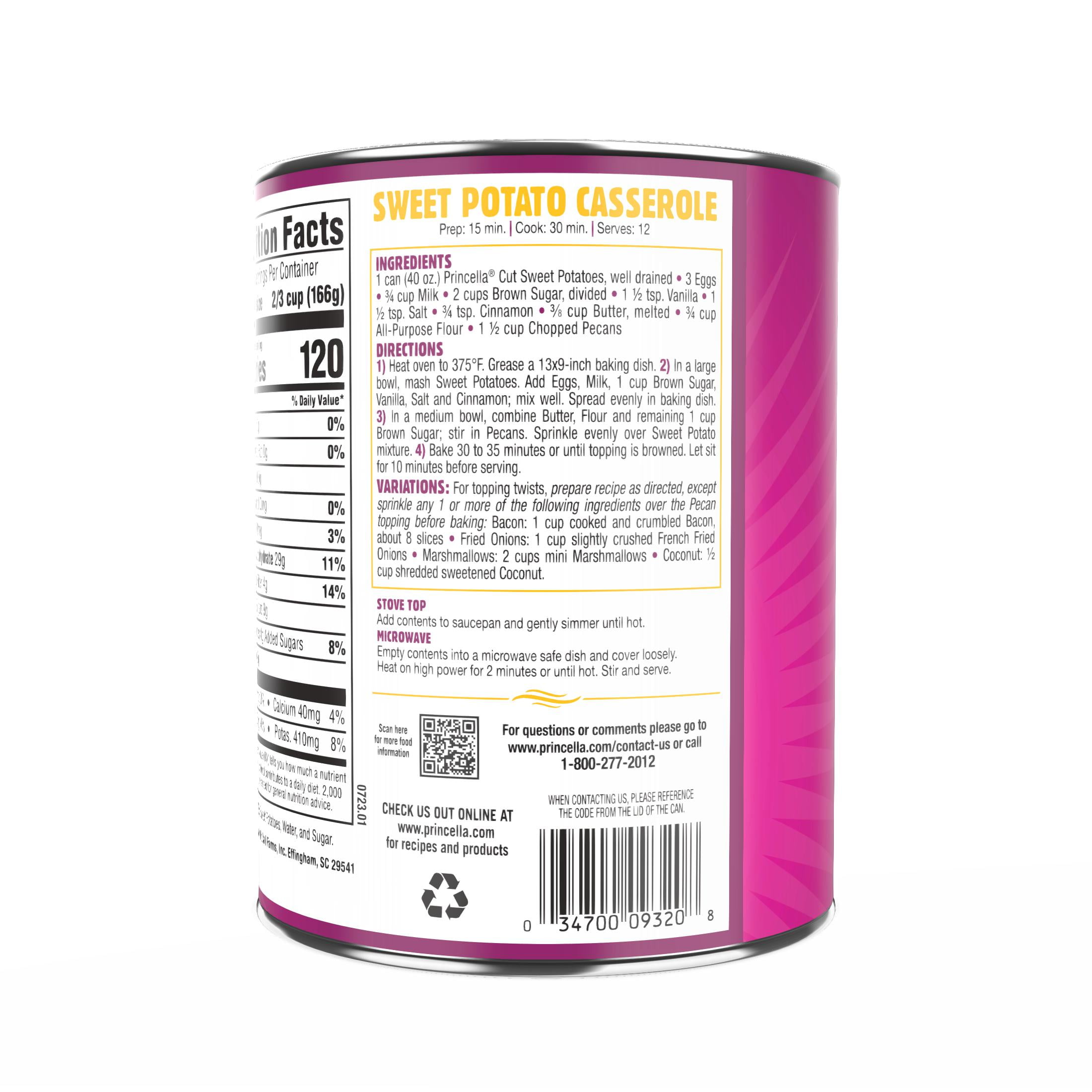 Princella Sweet Potatoes Cut Yams in Syrup, 40 oz, Gluten