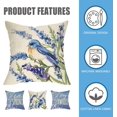 thumbnail image 3 of Hello Spring Bluebird Decorative Throw Pillow Covers 18 x 18 Set of 4, Flower Porch Patio Outdoor Pillowcase, Blue Floral Seasonal Sofa Couch Cushion Case Home Decor, 3 of 7