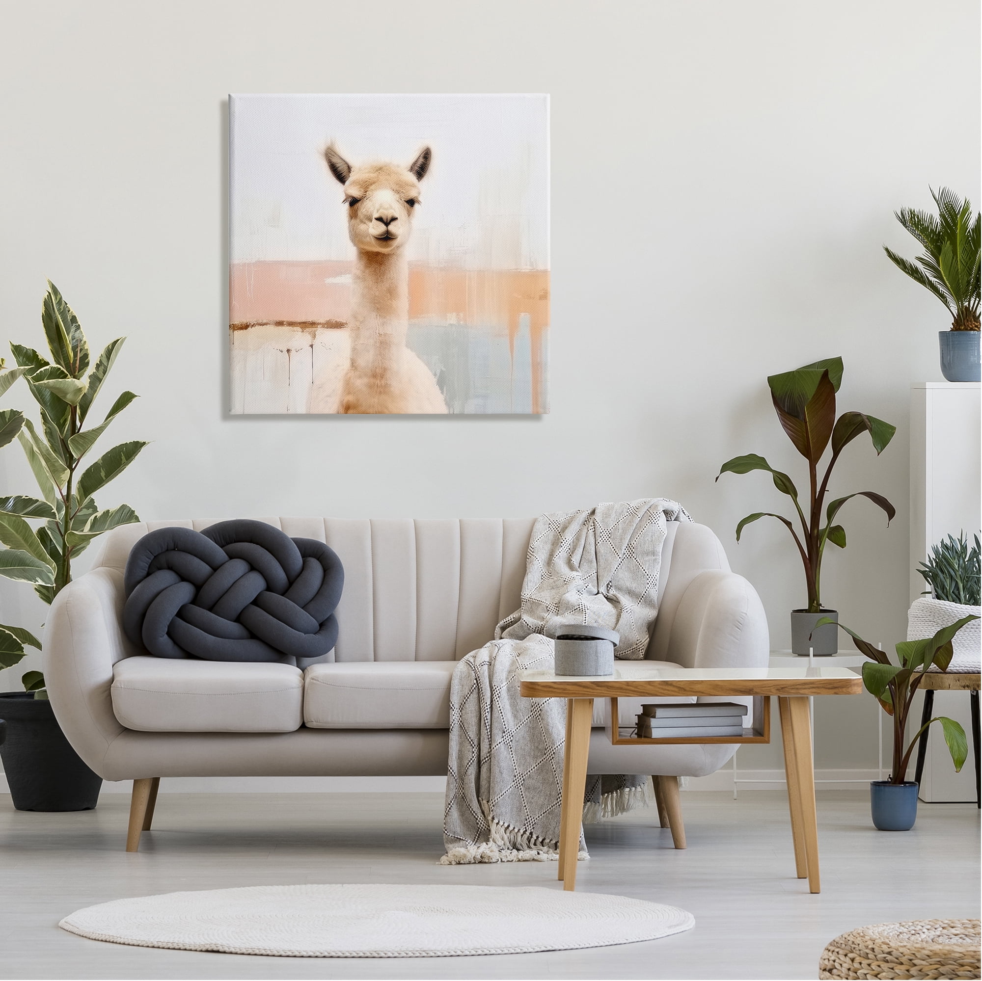 Stupell Industries Rustic Llama Portrait Animals & Insects Painting Gallery Wrapped Canvas Art Print Wall Art, 30 x 30