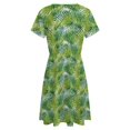 thumbnail image 5 of Palm Pattern Sundress Short Sleeve Dress Summer Women Clothes Dress for Women Dresses, 5 of 7