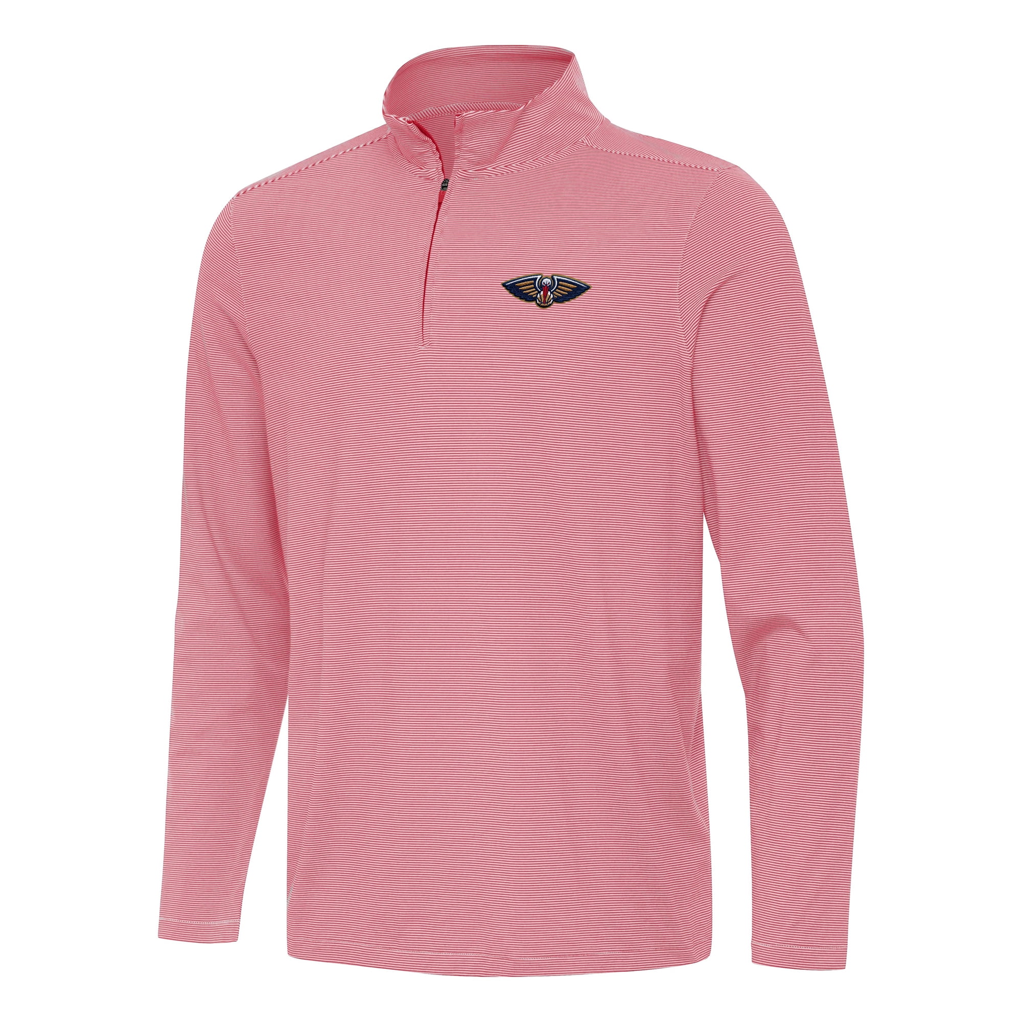Men's Antigua Red New Orleans Pelicans Twine Quarter-Zip Top