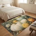 thumbnail image 4 of Area Rugs 3'x5', Teal White Pumpkins Fall Carpet Runner Indoor Outdoor Rugs Home Decor Aesthetic, Thanksgiving Floral Vintage Non Slip Mats Washable Accent Rug for Living Room Bedroom, 4 of 8