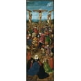 thumbnail image 2 of van Eyck, Jan 14x32 Black Ornate Wood Framed with Double Matting Museum Art Print Titled - Crucifixion and Last Judgement diptych, left panel, 2 of 4