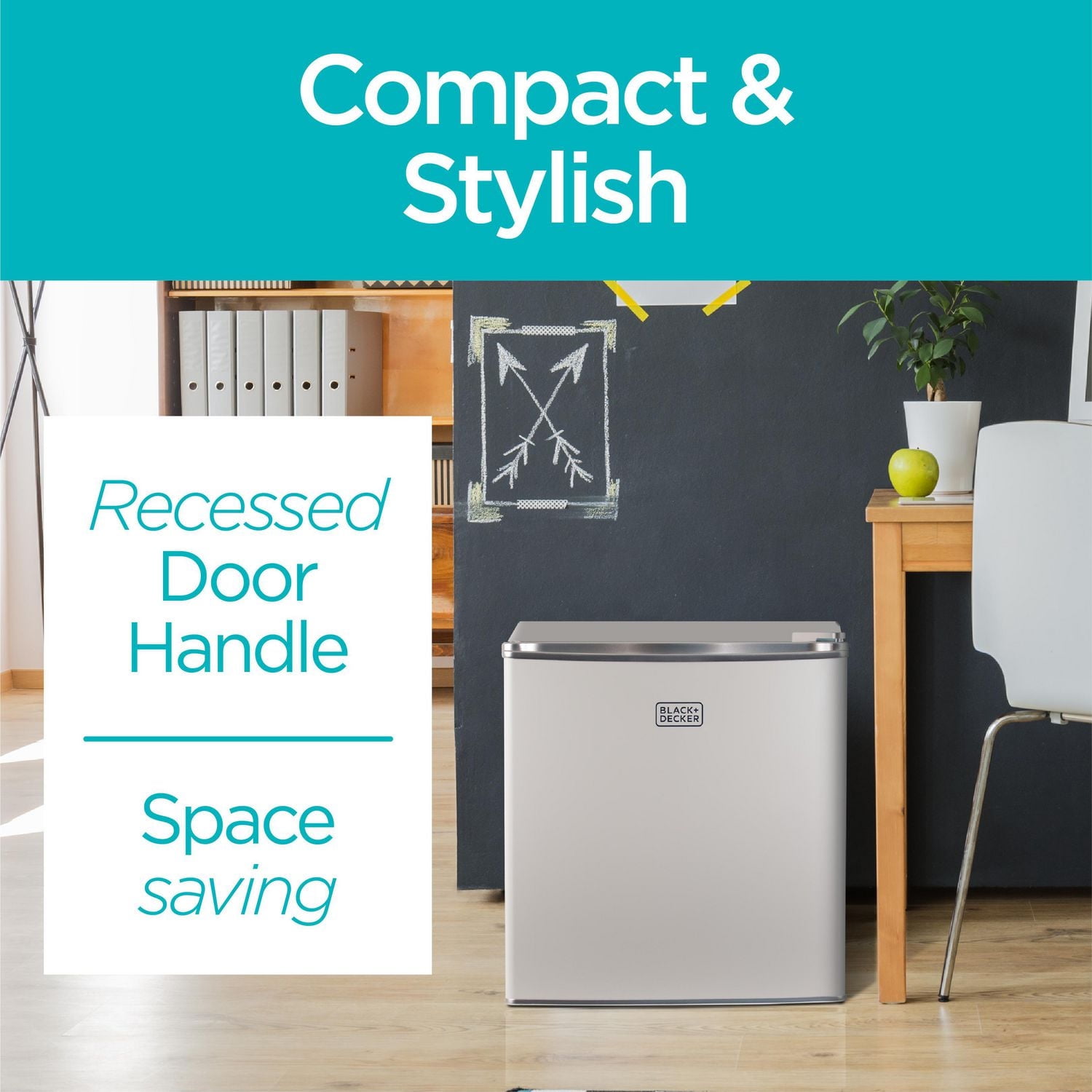 Black + Decker BCRK17W Compact Refrigerator Energy Star Single Door Mini Fridge with Freezer, 1.7 Cubic Ft., White