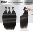 thumbnail image 2 of ASHINE 26 28 30 inch Raw Human Hair Bundles Straight Unprocessed for Women Natural Black 3 pcs Bundles, 2 of 7