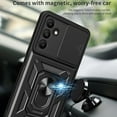 thumbnail image 6 of Heavy Duty Case for Samsung Galaxy A15 5G with Slide Camera Cover & Magnetic Rotatable Ring Kickstand, Military Grade Shockproof Protection Phone Case for Samsung Galaxy A15 5G SJ-Black, 6 of 10