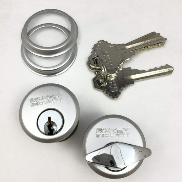 RI-KEY SECURITY - Serrure à Mortaise Clé et Tour de Pouce Cylindres 1 Pouces pour Magasin Commercial Porte d'Entrée Adams Rite