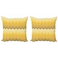 thumbnail image 1 of Ambesonne Yellow Throw Pillow Cover 2 Pack, Chevron Zigzag Ombre, 20", Yellow Pale Yellow, 1 of 2