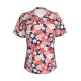 thumbnail image 2 of Uemuo Japanese Cherry Blossoms Printed Women's Classic V-Neck T-Shirt - Soft, Breathable, Moisture-Wicking, Perfect for Casual, Office, Travel, and Everyday Wear-Small, 2 of 5