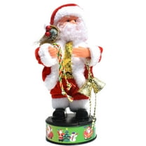 LOLIPPYY 8.5 Inch Rotatable Santa Claus Doll with Small Bells, Singing and Dancing Christmas Decoration in Assorted Colors