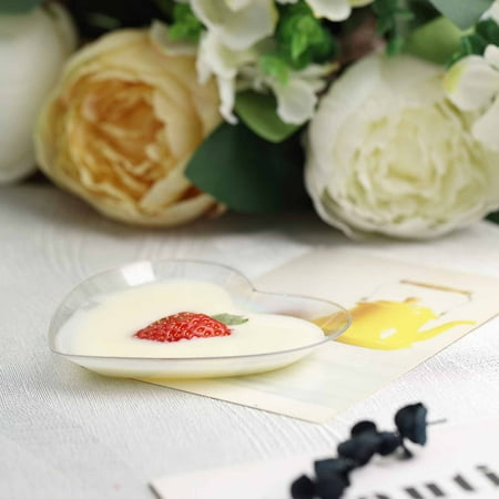 Balsacircle Clear 24 Pcs 4 25 Disposable Heart Plastic Plates