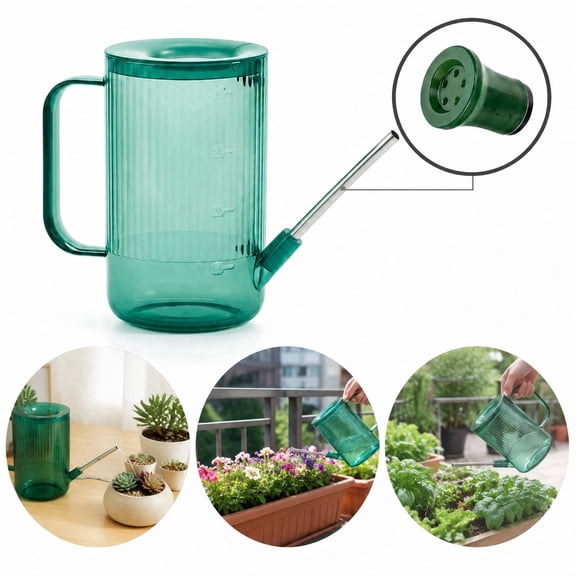 Long Spout Watering Can Indoor, Small Plant Watering Can 33.8oz, Lightweight Water Can for House Plants, Flowers, Succulents, Green