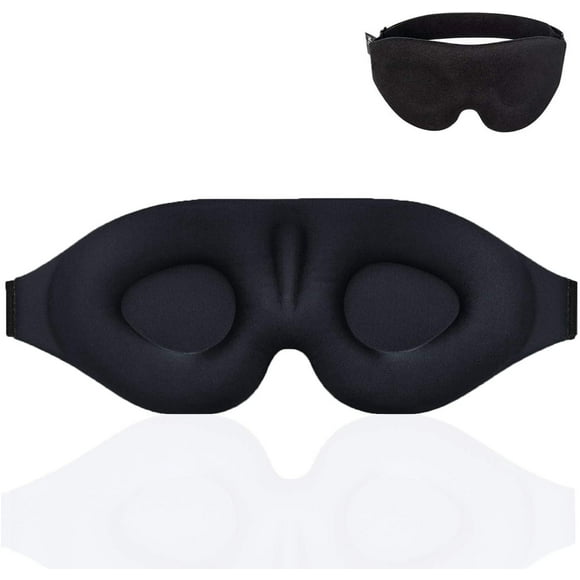 Sleep Mask for Women Men, 100% Blockout Light Eye Mask for Sleeping 3D Contoured Blindfold, Upgraded Eye Cover with Adjustable Strap, Eye Pillow Soft Comfy Eye Shade for Nap Travel Night Shift