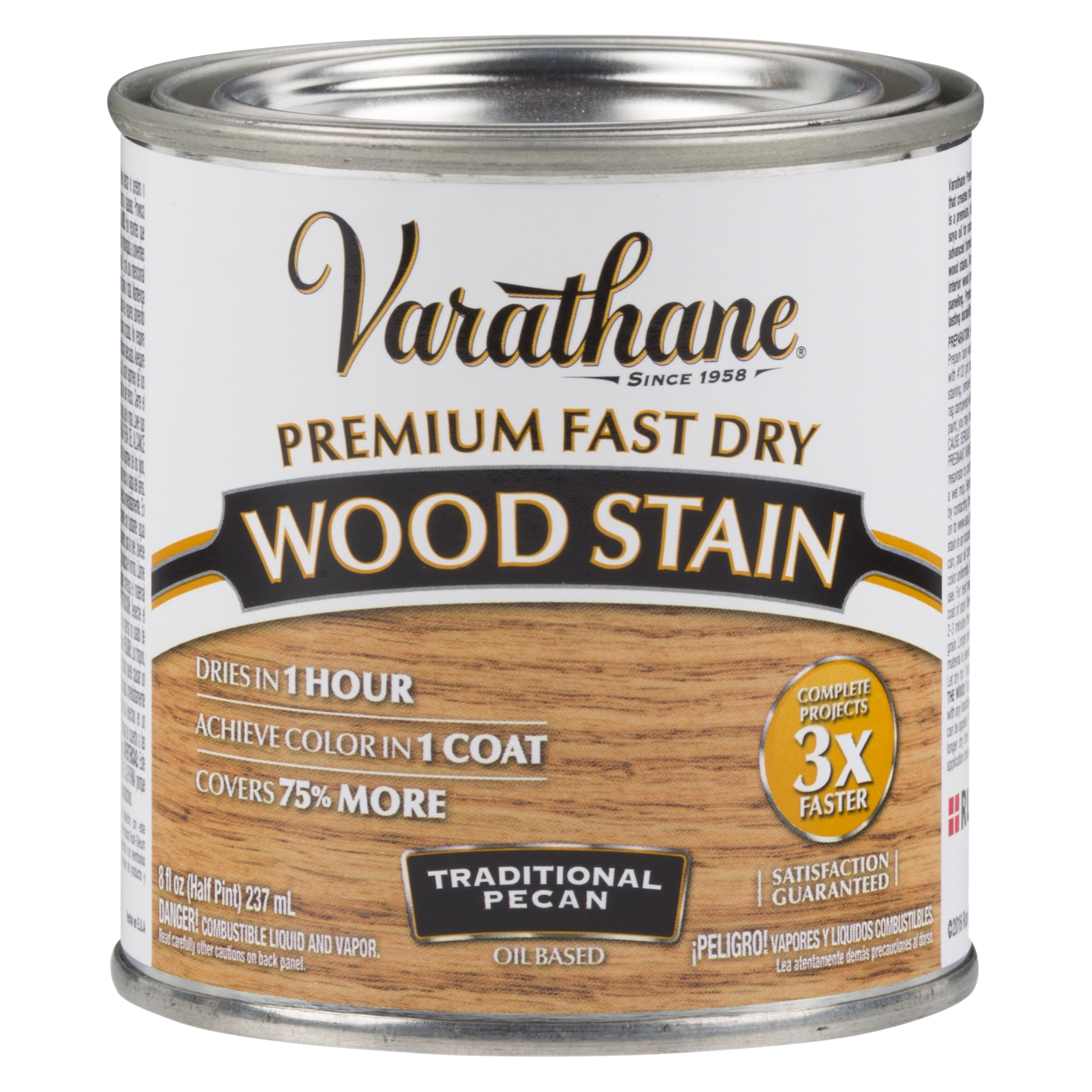 4 Pack, Traditional Pecan, Varathane Premium Fast Dry Wood Stain-262032, Half Pint